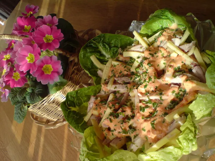 Чешский салат с курятиной и сыром: шаг 6