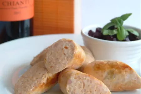 Куриные колбаски с ветчиной, оливками и рисом со свекольным релишем: шаг 10