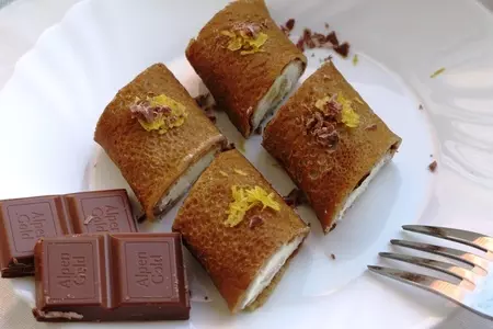 Блинные каннелони с "пьяной" грушей: шаг 5