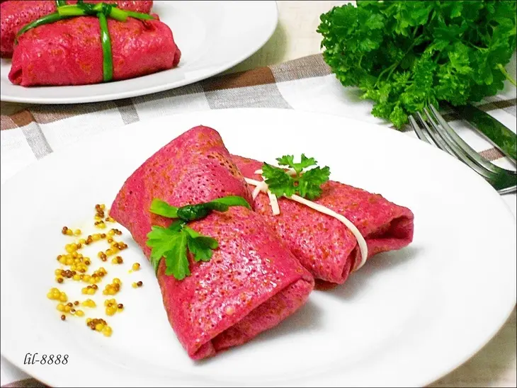 Блины свекольные с говядиной и овощами.: шаг 6