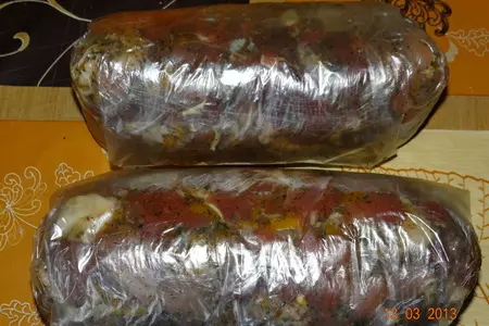 Рулет закусочный из курицы и индейки: шаг 3