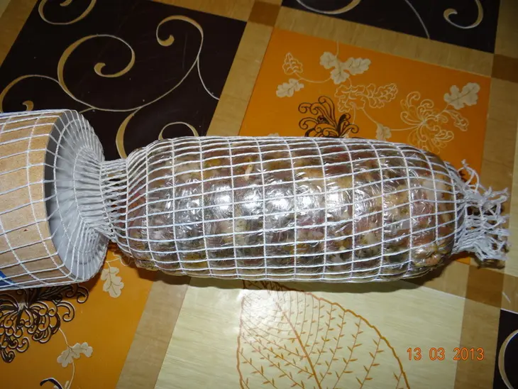 Рулет закусочный из курицы и индейки: шаг 4