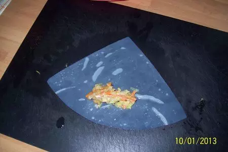 Рисовые блинчики с овощной начинкой в кляре.frülingsrollen.: шаг 3