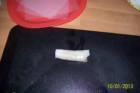 Рисовые блинчики с овощной начинкой в кляре.frülingsrollen.: шаг 4