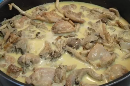 Курица с виски,пастой и грибами: шаг 7