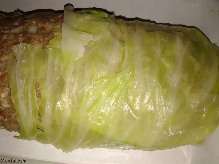 "голубец"...мясной рулет под нежным сливочным соусом))): шаг 4