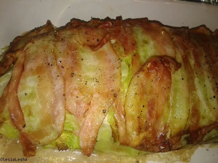 "голубец"...мясной рулет под нежным сливочным соусом))): шаг 9