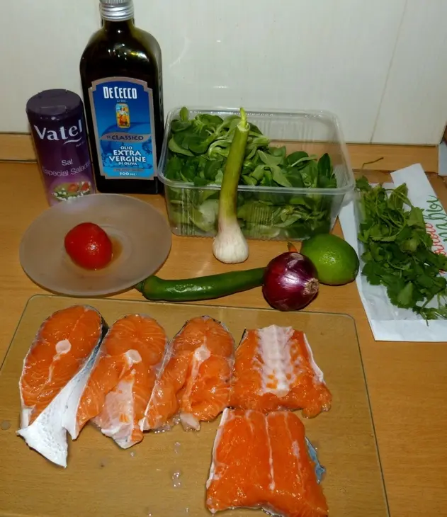 Лосось с острым соусом сальса: шаг 1
