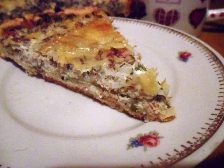 Открытый пирог с рисом и тунцом: шаг 12