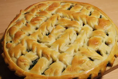 Пирог со шпинатом, рисом, грибами: шаг 11