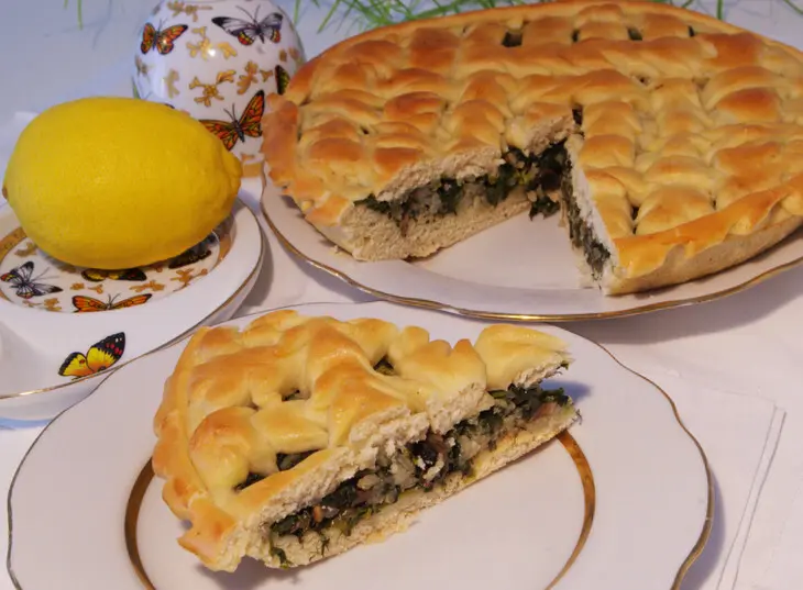 Пирог со шпинатом, рисом, грибами: шаг 12