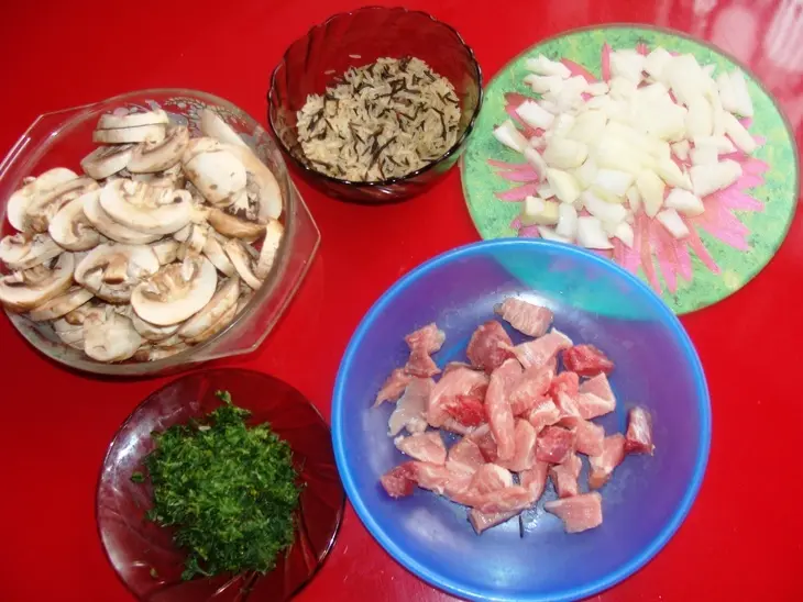 Суп с шампиньонами и диким рисом: шаг 2
