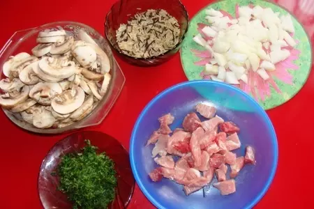 Суп с шампиньонами и диким рисом: шаг 2