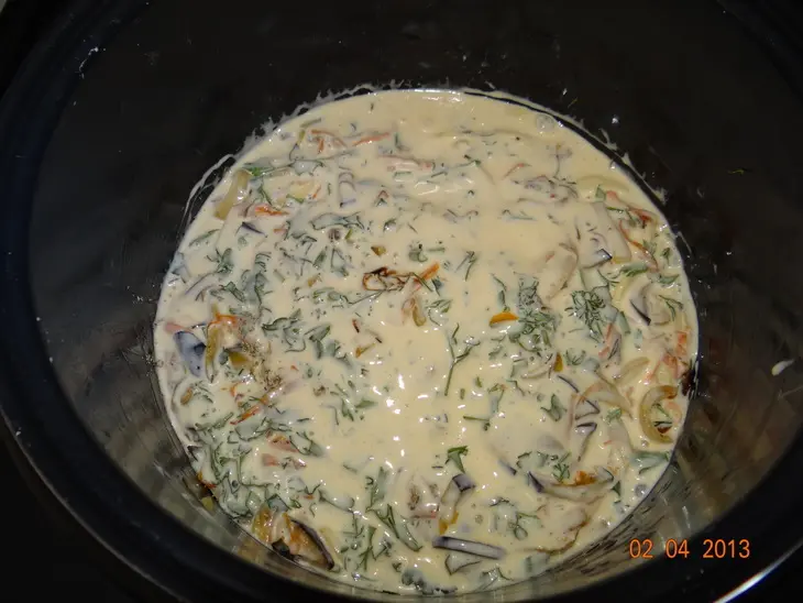 Заливной рыбный пирог с картофелем и овощами: шаг 5