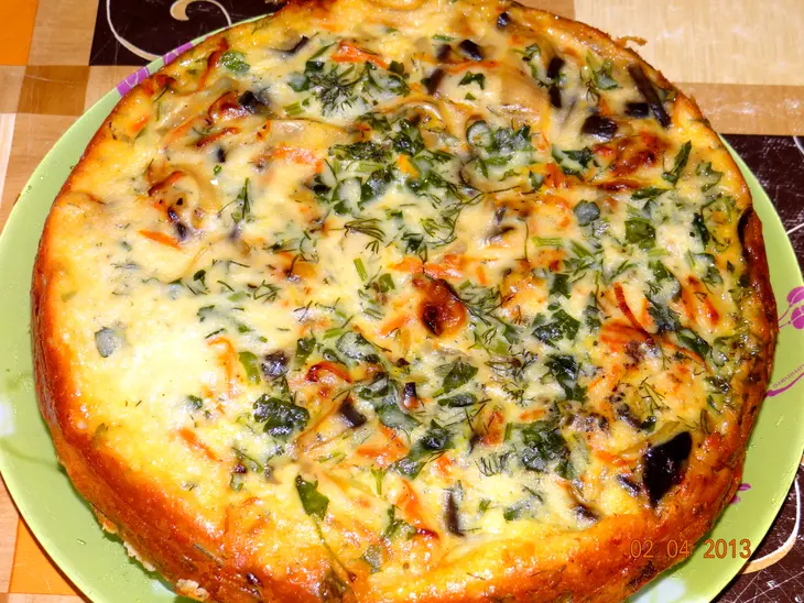 Заливной рыбный пирог с картофелем и овощами: шаг 6