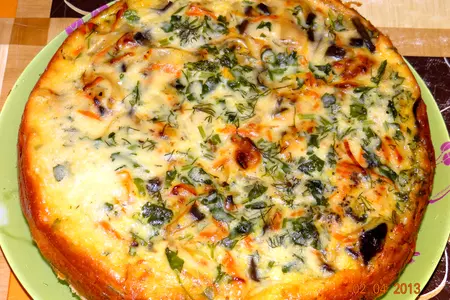 Заливной рыбный пирог с картофелем и овощами: шаг 6
