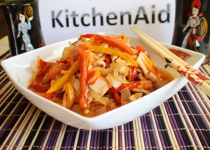 Кальмары с овощами по- корейски: шаг 5