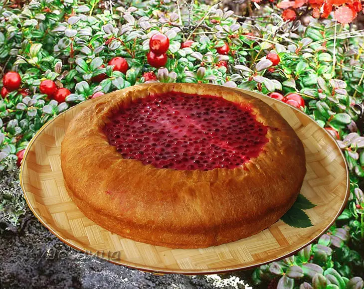 Шаньга с  брусникой: шаг 8