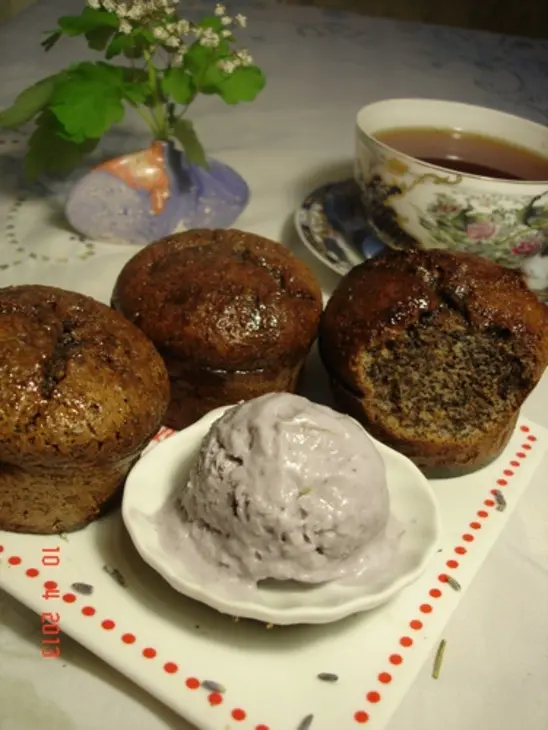 Маковые  маффины без муки с лавандовым мороженым: шаг 9
