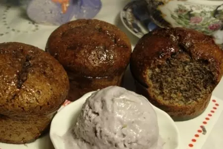 Маковые  маффины без муки с лавандовым мороженым: шаг 9
