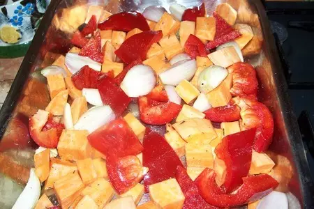 Микс-салат с печеным сладким картофелем: шаг 6