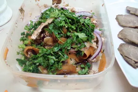 Севиче из овощей с печёным мясом и пармезаном. ceviche vegetables.: шаг 6
