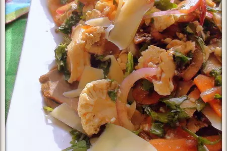Севиче из овощей с печёным мясом и пармезаном. ceviche vegetables.: шаг 8