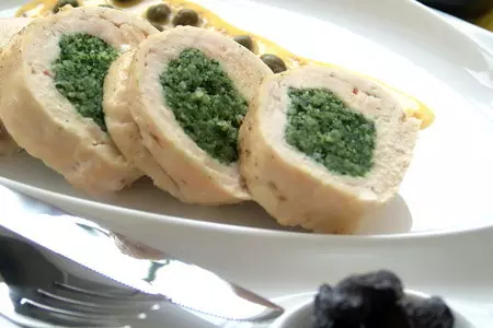 Куриный рулет с зеленым кускусом из коричневого риса "индика brown": шаг 11