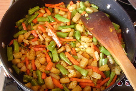Карри из овощей с чечевицей и куриными отбивными.: шаг 7