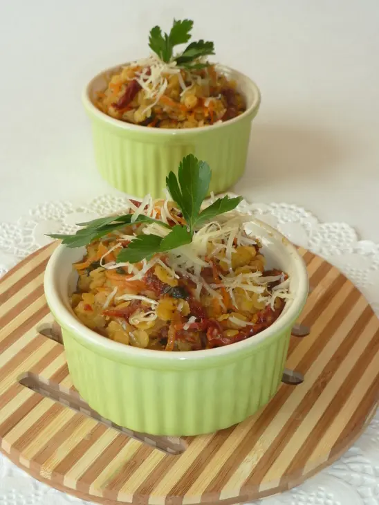 Чечевица с овощами "утомленные солнцем (духовкой)....": шаг 7