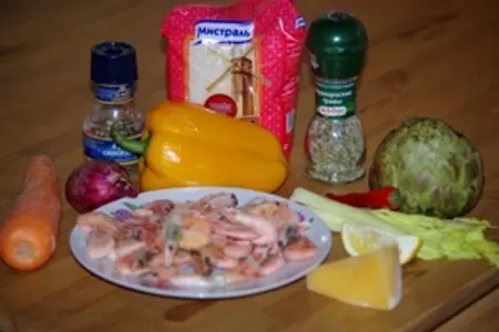 Артишоки, фаршированные рисом с овощами и креветками: шаг 1