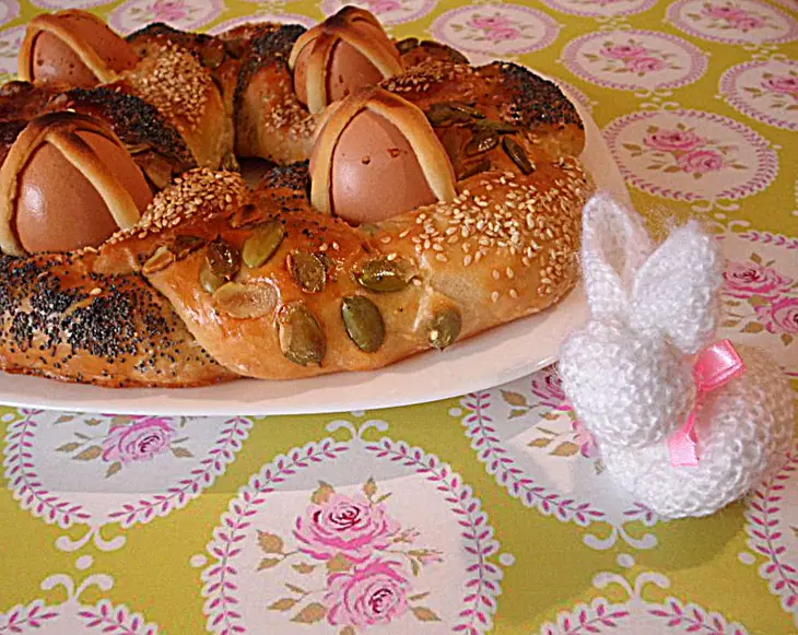 Итальянская пасхальная коса с начинкой: шаг 4