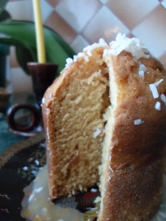 Вегетарианский пасхальный кулич (без яиц и дрожжей) "с христом в сердце": шаг 6