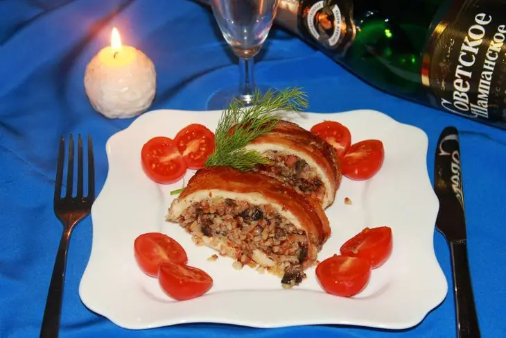 Куриный рулет с гречкой мистраль: шаг 10