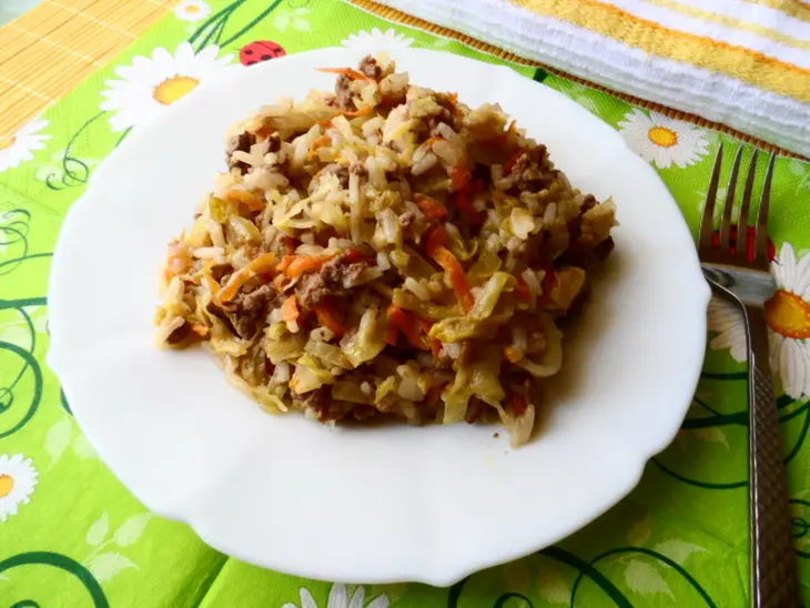 Капуста с рисом и фаршем: шаг 7