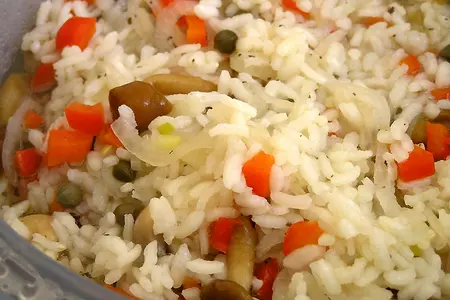 Грибное ризотто с каперсами и сладким красным перцем: шаг 5
