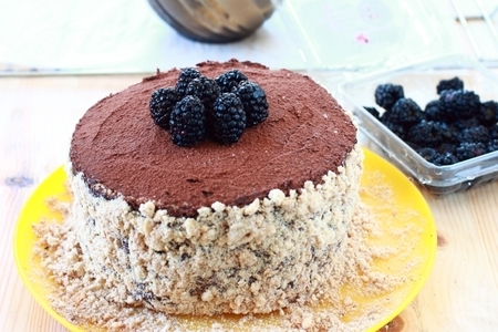 Торт из ореховой меренги с шоколадно-ягодным ганашем: шаг 13