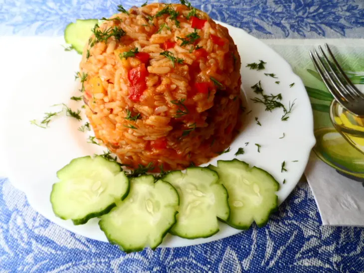 Рис с куриными сердечками и овощами.: шаг 9