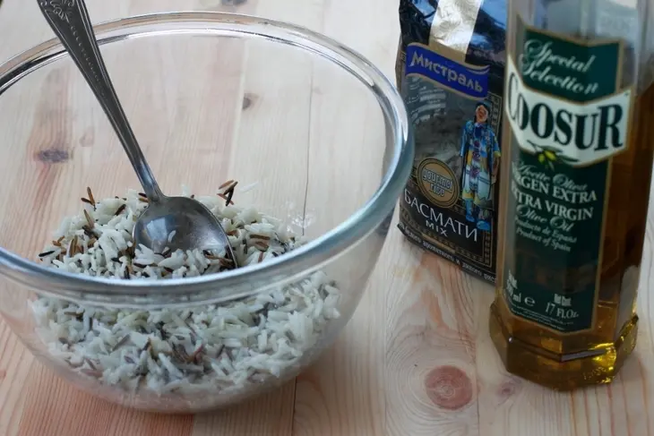Рисовый салат с курицей, ананасами, карри и имбирем: шаг 7