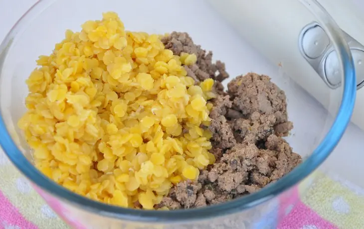 Паштет из желтой чечевицы с куриной печенью и грибами.: шаг 8