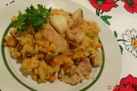 Горох с мясным ассорти в мультиварке: шаг 4