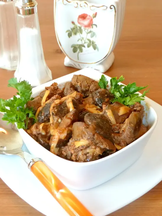 Куриная печень с грибами (палочка-выручалочка при цейтноте): шаг 9