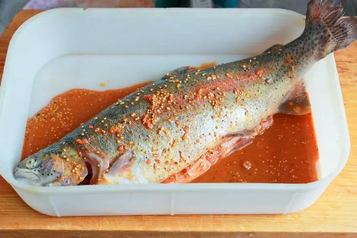 Рыба и курица в морковном тесте.: шаг 4