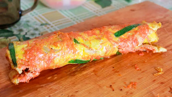 Рыба и курица в морковном тесте.: шаг 12