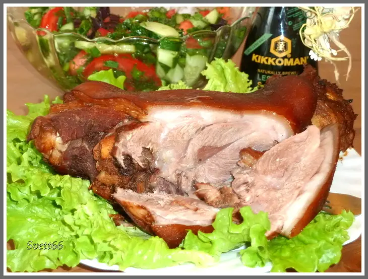 Рулька "kikkoman"ская (рецепт нездоровый, но умопомрачительно вкусный): шаг 7