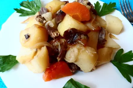 Куриные сердечки с картофелем(рецепт для мультиварки): шаг 7