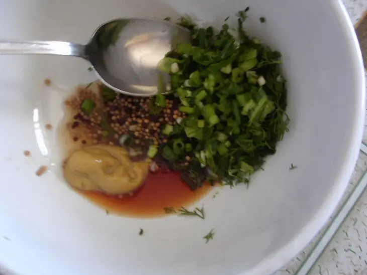 Ножки свиные в сухарях с тушеной капустой и картофельным салатом.  для моих подруг из германии.: шаг 3