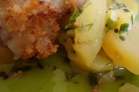 Ножки свиные в сухарях с тушеной капустой и картофельным салатом.  для моих подруг из германии.: шаг 13