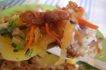 Ножки свиные в сухарях с тушеной капустой и картофельным салатом.  для моих подруг из германии.: шаг 14