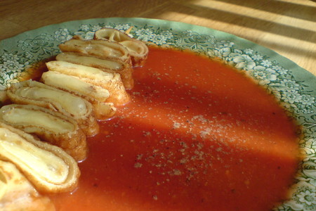 Крем-суп томатный с блинными шашлычками: шаг 6